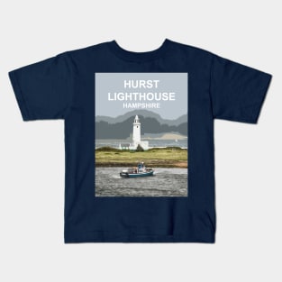 Hurst Lighthouse, Hampshire, New Forest England uk Kids T-Shirt